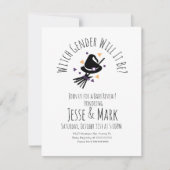 ウィッチハットとブロムハロウィーン秋ジェンダーの暴露 招待状 (正面)