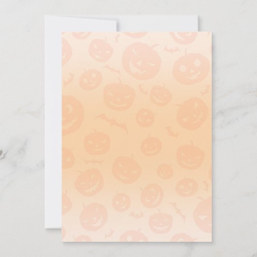 ウィッチハットと家幽霊のよく出る、ハロウィーン赤ちゃんシャワー 招待状 (裏面)