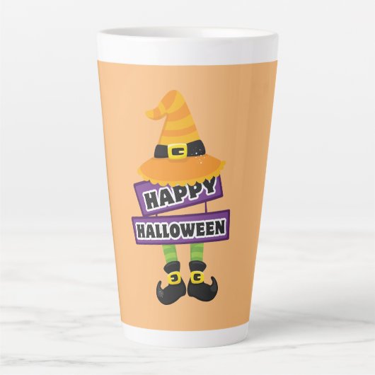 ウィッチハットと足ハロウィーン カフェラテマグ (正面)