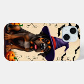 ウィッチハットにかわいい犬 Case-Mate iPhoneケース (裏面 (横))