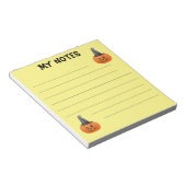 ウィッチハットのかわいいカボチャ ノートパッド (アングル)