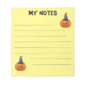 ウィッチハットのかわいいカボチャ ノートパッド (正面)