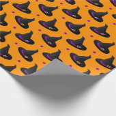 ウィッチハットのハロウィンパターン ラッピングペーパー (角)