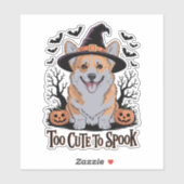 ウィッチハットの可愛いハロウィーンコーギ シール (シート)