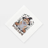 ウィッチハットの可愛いハロウィーンコーギ スタンダードランチョンナプキン (角)