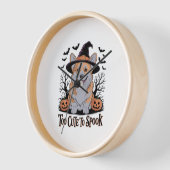 ウィッチハットの可愛いハロウィーンコーギ 壁時計 (傾斜)