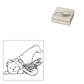 ウィッチハットアートスタンプ付き猫 ラバースタンプ (押印)