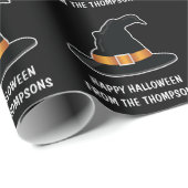 ウィッチハットオレンジウィッチズハットハッピーハローウィンブラック ラッピングペーパー (ロールコーナー)