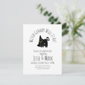 ウィッチハットキャットハロウィーン秋ジェンダーの表示 招待状 (スタンド正面)