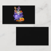 ウィッチハットキャンディパンプキンハロウィーン付きウィペットドッグ 名刺 (正面/裏面)