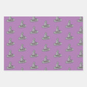 ウィッチハットドゥードルハロウィーンパターン ラッピングペーパーシート (正面3)