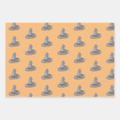 ウィッチハットドゥードルハロウィーンパターン ラッピングペーパーシート (正面2)