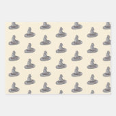 ウィッチハットドゥードルハロウィーンパターン ラッピングペーパーシート (正面)