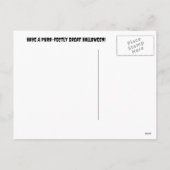 ウィッチハットハロウィンのかわいいグレーの子猫 シーズンポストカード (裏面)