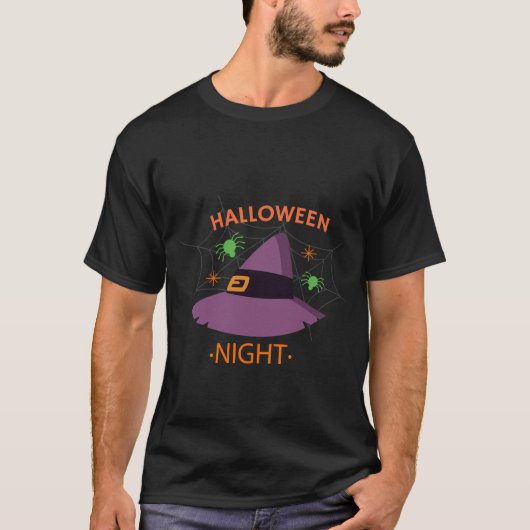 ウィッチハットハロウィンスパイダーズ夜 Tシャツ (正面)