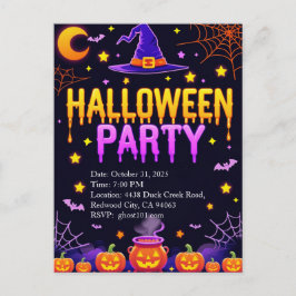 ウィッチハットハロウィンパーティー ポストカード