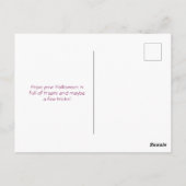 ウィッチハットハロウィーンかわいい犬のゴールデンレトリバー ポストカード (裏面)