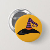 ウィッチハットハロウィーンオレンジブラックパープルマンガ 缶バッジ (正面&裏面)