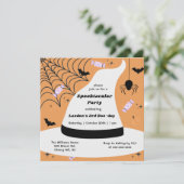 ウィッチハットハロウィーンニーイヤー誕生日招待状 招待状 (スタンド正面)