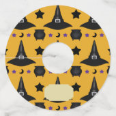 ウィッチハットハロウィーンパターン ワイングラスタグ (正面)