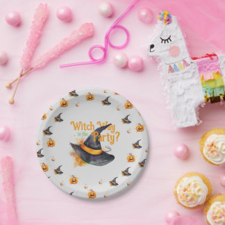 ウィッチハットハロウィーン ペーパープレート