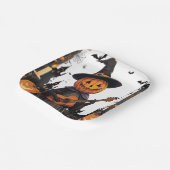 ウィッチハットパンプキンハロウィーンビベス ペーパープレート (傾斜あり)