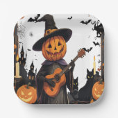 ウィッチハットパンプキンハロウィーンビベス ペーパープレート (正面)