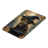 ウィッチハットフレキシブルマグネットをかぶったかわいい子猫 マグネット (左側)