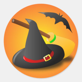 ウィッチハットブロムオレンジグラデーション ラウンドシール