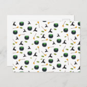 ウィッチハットブロムカルドロンハロウィーンパターン シーズンポストカード (正面/裏面)