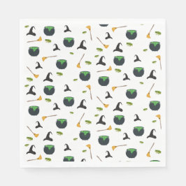 ウィッチハットブロムカルドロンハロウィーンパターン スタンダードランチョンナプキン