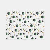 ウィッチハットブロムカルドロンハロウィーンパターン フリースブランケット (正面(横))