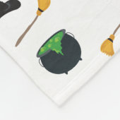 ウィッチハットブロムカルドロンハロウィーンパターン フリースブランケット (角)