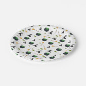 ウィッチハットブロムカルドロンハロウィーンパターン ペーパープレート (アングル)