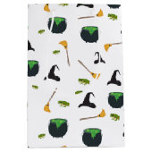 ウィッチハットブロムカルドロンハロウィーンパターン ミディアムペーパーバッグ (正面)