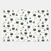 ウィッチハットブロムカルドロンハロウィーンパターン ラッピングペーパーシート (正面3)