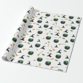 ウィッチハットブロムカルドロンハロウィーンパターン ラッピングペーパー (アンロールド)