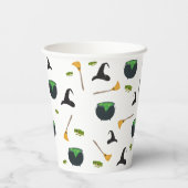 ウィッチハットブロムカルドロンハロウィーンパターン 紙コップ (裏面)