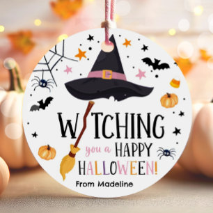 ウィッチハットブロムハッピーハローウィンスパイダーウ不気味ェブ フェイバータグ