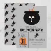 ウィッチハットブロムハロウィーンコーデロンパーティーインビタティ 招待状 (正面/裏面)