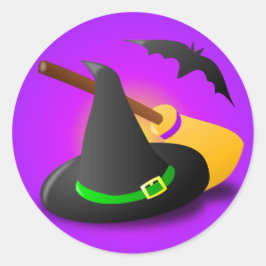 ウィッチハットブロムパープルグラデーション ラウンドシール