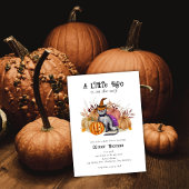 ウィッチハットベイビーシャワーの小さなブー詩の猫 招待状