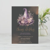 ウィッチハットムーンダークハローウィンパーティ招待状 招待状 (スタンド正面)