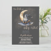 ウィッチハットムーンハロウィーンダークブライダルシャワー 招待状 (スタンド正面)