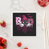 ウィッチハット付き乳がんハロウィーン衣装ブー スタンダードカクテルナプキン (インサイチュ)