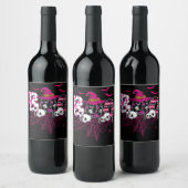 ウィッチハット付き乳がんハロウィーン衣装ブー ワインラベル (ボトル)