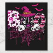 ウィッチハット付き乳がんハロウィーン衣装ブー ワインラベル (シングルラベル)