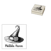 ウィッチハット名前をカスタムするウッドゴムスタンプ ラバースタンプ (押印)