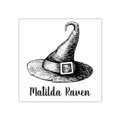 ウィッチハット名前をカスタムするウッドゴムスタンプ ラバースタンプ (インプリント)