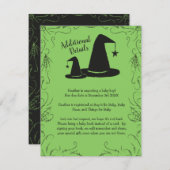 ウィッチハット赤ちゃんシャワーハロウィーン エンクロージャーカード (正面/裏面)